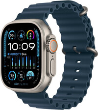 Apple Watch Ultra 2 GPS + Cellular, 49mm tytanowa koperta z niebieskim paskiem ocean