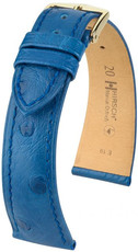 Niebieski skórzany pasek Hirsch Massai Ostrich L 04262085-1 (skóra strusia) Hirsch Selection