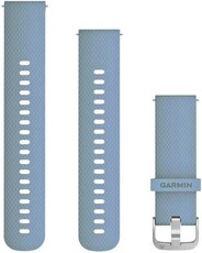 Pasek Garmin Quick Release 20mm, silikonowy, szaro-niebieski, srebrne zapięcie (Venu, Venu Sq, Venu 2 plus aj.) + przedłużana część