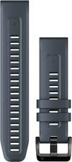 Pasek Garmin QuickFit 22mm, silikonowy, grafitowo-nibieski, czarna klamra (Fenix 7/6/5, Epix 2 aj.)