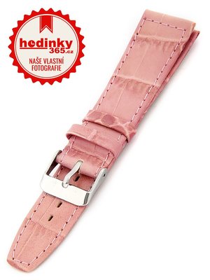 Damski skórzany różowy pasek do zegarka W-309-K