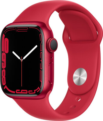 Apple Watch Series 7 GPS, 41mm (PRODUCT) RED Aluminium Case / (PRODUCT) RED Sport Band-Regular