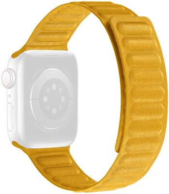 Pasek do Apple Watch 42/44/45 mm, tekstylny, magnetyczny, żółty